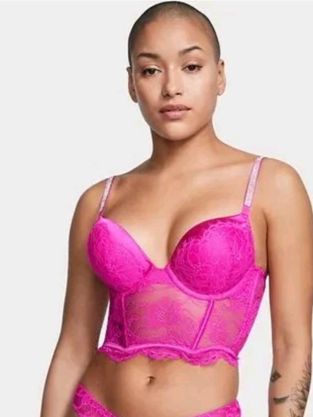VICTORIA'S SECRET VERY SEXY SHINE STRAP ADD 2 CUPS PUSH UP CORSET BRA TOP 38C
